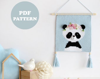 Crochet Panda Wall Hanging Pattern – Nursery Decor (PDF Pattern)