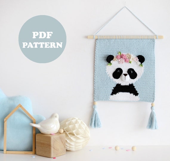 Crochet Panda Wall Hanging Pattern – Nursery Decor (PDF Pattern)