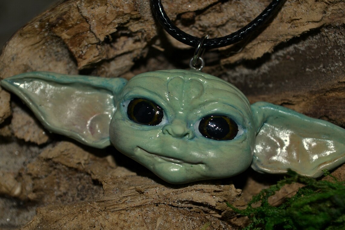Baby Yoda necklace The child necklace Grogu necklace cute Etsy