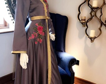 Dubai Morocco Dress Amazing Detailed Farasha with Pearl-Like Stones All Around