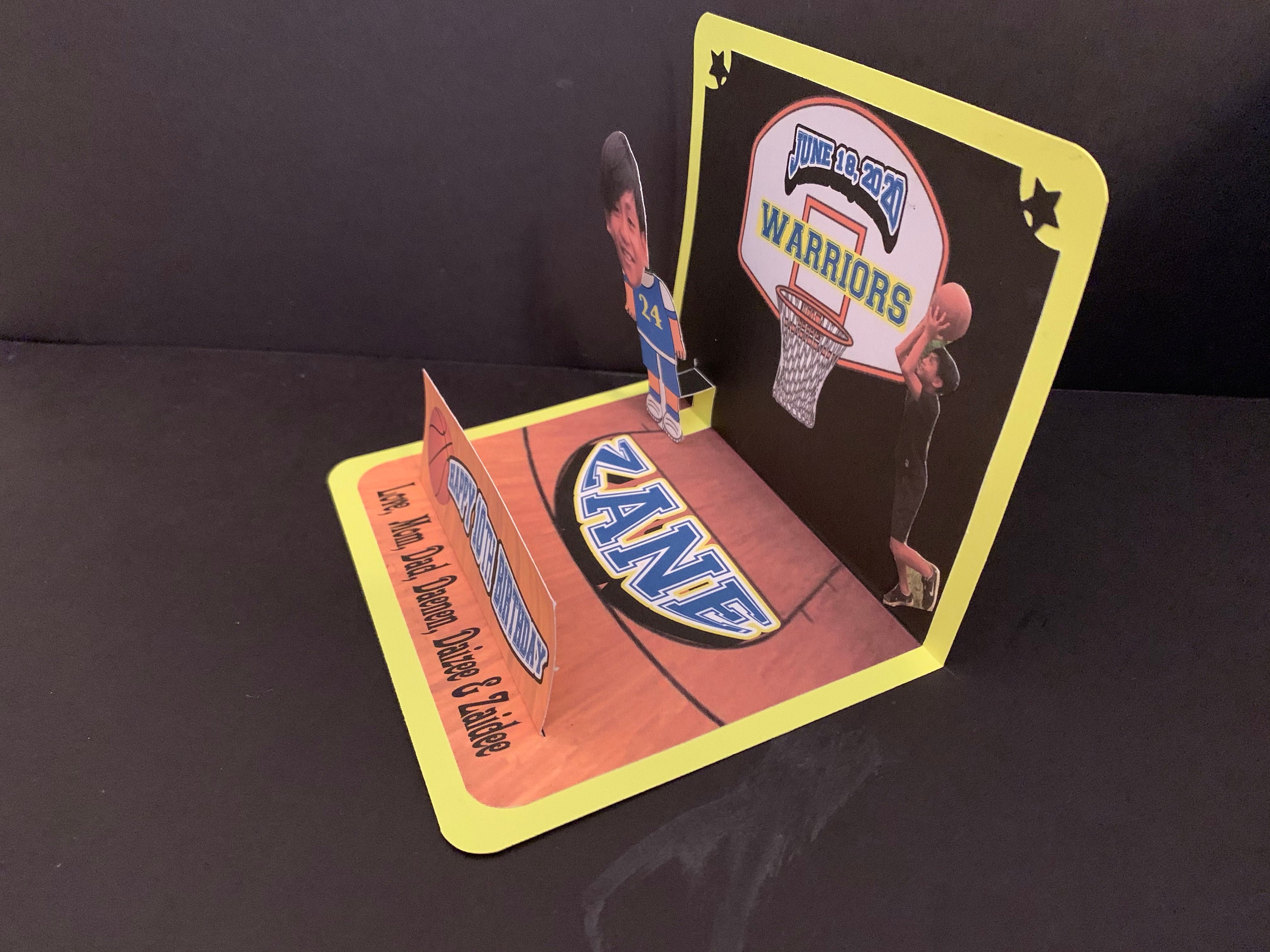 BOBBLEHEAD Basketball Theme Birthday Pop up Card Personalized Etsy