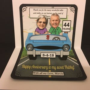 Anniversary or Wedding BOBBLEHEAD Pop Up Card  personalized