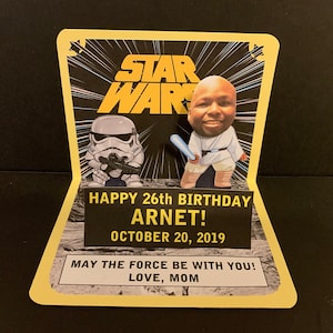 Star Wars Birthday BOBBLEHEAD Pop Up Card personalized
