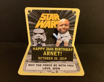 BOBBLEHEAD Star Wars Birthday Pop Up Card personalized