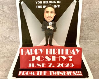 Singing Sensation BOBBLEHEAD Birthday or Other Performer Pop Up Card personalized
