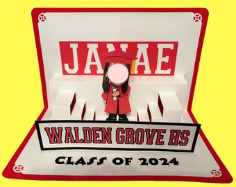 Graduation BOBBLEHEAD Pop Up Card Personalized