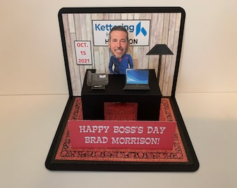 Boss's Day BOBBLEHEAD Pop Up Cards Personalized