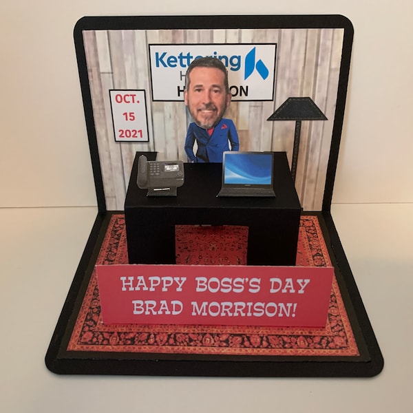 Boss's Day BOBBLEHEAD Pop Up Cards Personalized