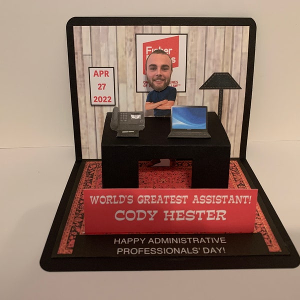 BOBBLEHEAD Admin Assistant & Professional Day Pop Up Card