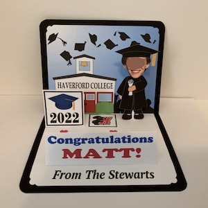 BOBBLEHEAD GRADUATION  Pop Up card for any School personalized