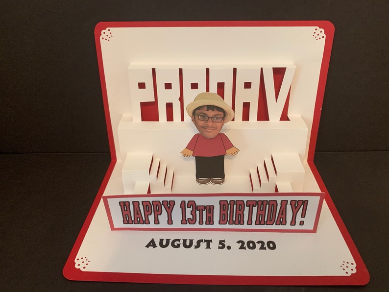 BOBBLEHEAD Birthday Pop Up Card Personalized Etsy