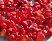 very tiny red sea glass bulk sea glass red glass gems glass jewelry stones pebbles jewelry making supply glass craft profect seaglass