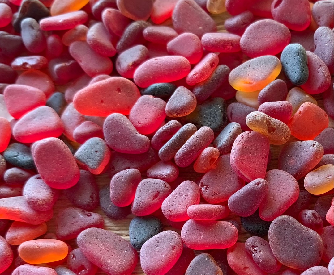 Red Flat Very Tiny Tumbled Glass Flat 4-10mm Red Sea Glass Flat Pieces ...