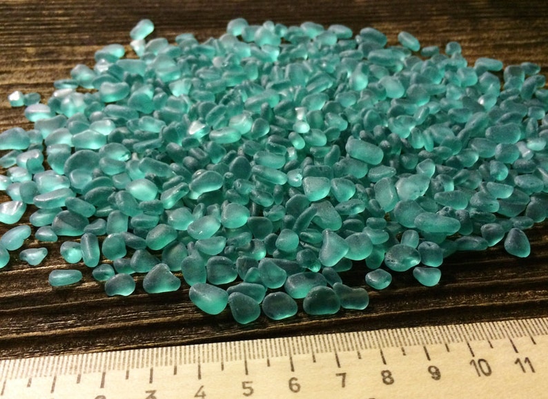 4-10mm very tiny tumbled glass turquoise green sea glass green sea glass crafts image 1