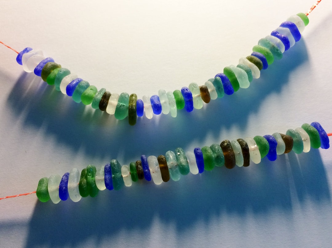 610mm Very Tiny Drilled Sea Glass Beads Drilled Holes Sea Glass Beads