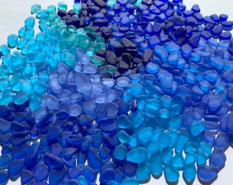Mix blue sea glass blue mix seaglass very tiny sea glass bulk sea glass lot 5-10mm 0.16"-0.4" jewelry supplies mosaic sea glass