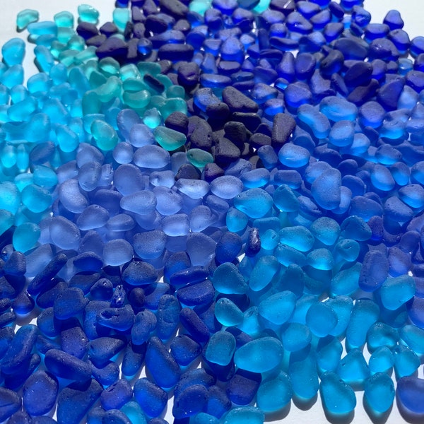 Mix blue sea glass blue mix seaglass very tiny sea glass bulk sea glass lot 5-10mm 0.16"-0.4" jewelry supplies mosaic collage sea glass