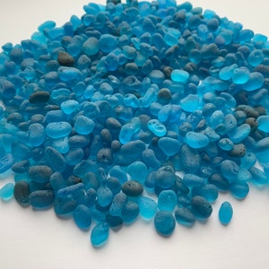deep aquamarine blue very tiny sea glass for sea glass arts crafts arts