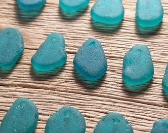 Perles de verre de mer percées de 10-15 mm, perles de verre vertes, pendentifs en verre, breloques, perles de bijoux, pendentifs de perles d'inspiration océan