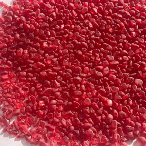 2-4mm Mini Glass stones red miniature glass pebbles red super tiny sea glass chips red glass stones micro glass red