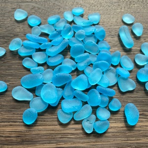 Bright sky blue thicker sea glass jewelry quality 9-15mm blue sea glass pebbles sea glass jewelry stones teal sea glass aqua sea glass image 7