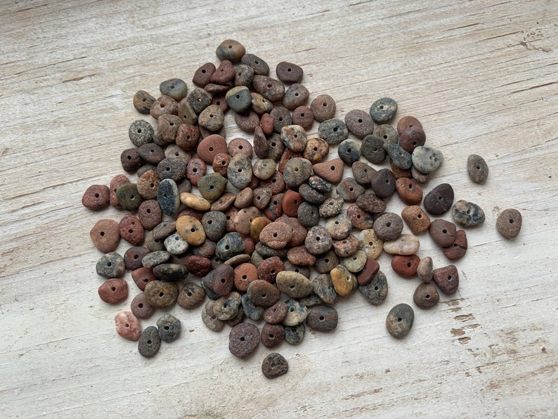 Small Beie Rocks Very Tiny 5-10mm Color Mix Random Selection Center Drilled 1mm Hole ...