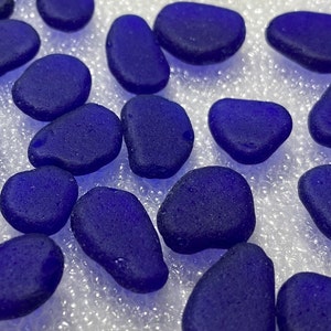9-15mm tiny dark cobalt blue sea glass blue tumbled glass jewelry making mosaic crafts