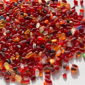 2-5mm Super tiny Mini sea glass red tumbled glass red sea glass crafts sea glass mosaic glass supplies glass crafts miniature glass red