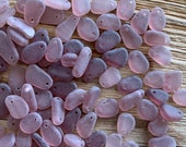 8-12mm Very tiny tumbled glass pendants sea glass beads pink purple beads pendants earrings supplies earrings making beads