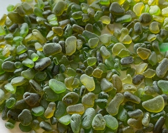 3-10mm very tiny seaglass bulk sea glass lot olive green glass