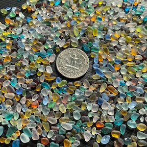 2-4mm super tiny sea glass chips sea glass mix tumble sea glass crafts miniature crafts fill resin jewelry fill