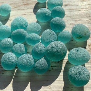 15-20mm super frosted rought rustic surface sea glass light aqua seafoam green blue sea glass stones