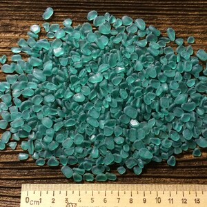 4-10mm very tiny tumbled glass turquoise green sea glass green sea glass crafts image 3