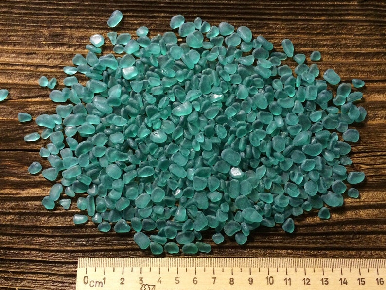 4-10mm very tiny tumbled glass turquoise green sea glass green sea glass crafts image 3