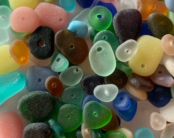 20 Sample beads Random selection beads Grab bag beads drilled sea glass holes jewelry supplies jewelry beads