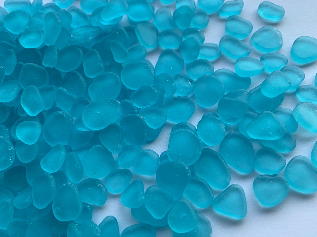 Tiny 913mm Flat Sea Glass Blue Light Electric Blue Etsy Canada