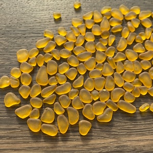 4-10mm bright yellow flat very tiny sea glass yellow seaglass stones jewelry stones mosaic miniature sea glass arts crafts
