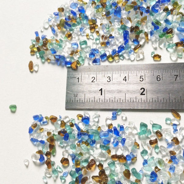 2-4mm super tiny glass chips sea glass chips jewelry making supply mix colors