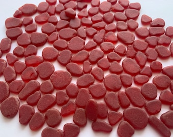 10-16mm minuscule verre rouge verre rouge minuscule verre de mer rouge bijoux verre rouge bijoux pierres rouge mosaïque de verre de mer faisant des pièces plates en verre de mer