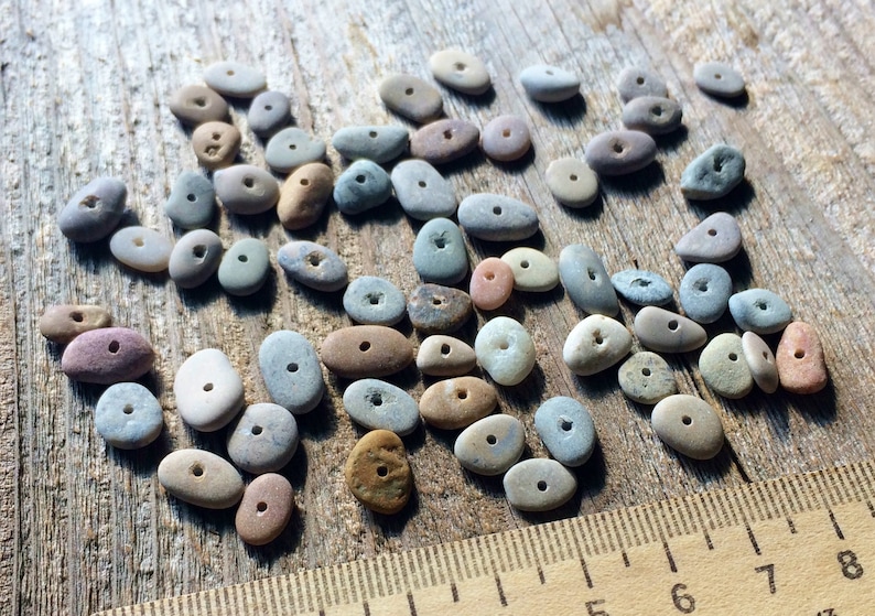 5-10mm very tiny sea stone beads centre drilled beach stones sea stones tiny beach stones jewelry making sea stones beads white beach stones image 2