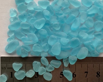 mini 4-10mm very tiny glass stones sea glass stones light pastel blue