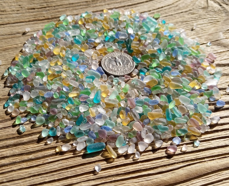 24mm Super Tiny Sea Glass Chips Mix Pastel Sea Glass Jewelry Etsy Canada