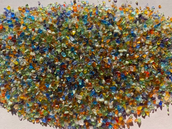 1-3mm Colors Mix Crushed Glass Broken Glass Micro Glass Mix Glass Crafts  Glass Filling 