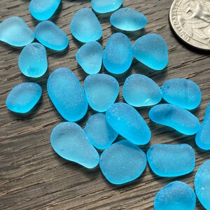 Bright sky blue thicker sea glass jewelry quality 9-15mm blue sea glass pebbles sea glass jewelry stones teal sea glass aqua sea glass image 2