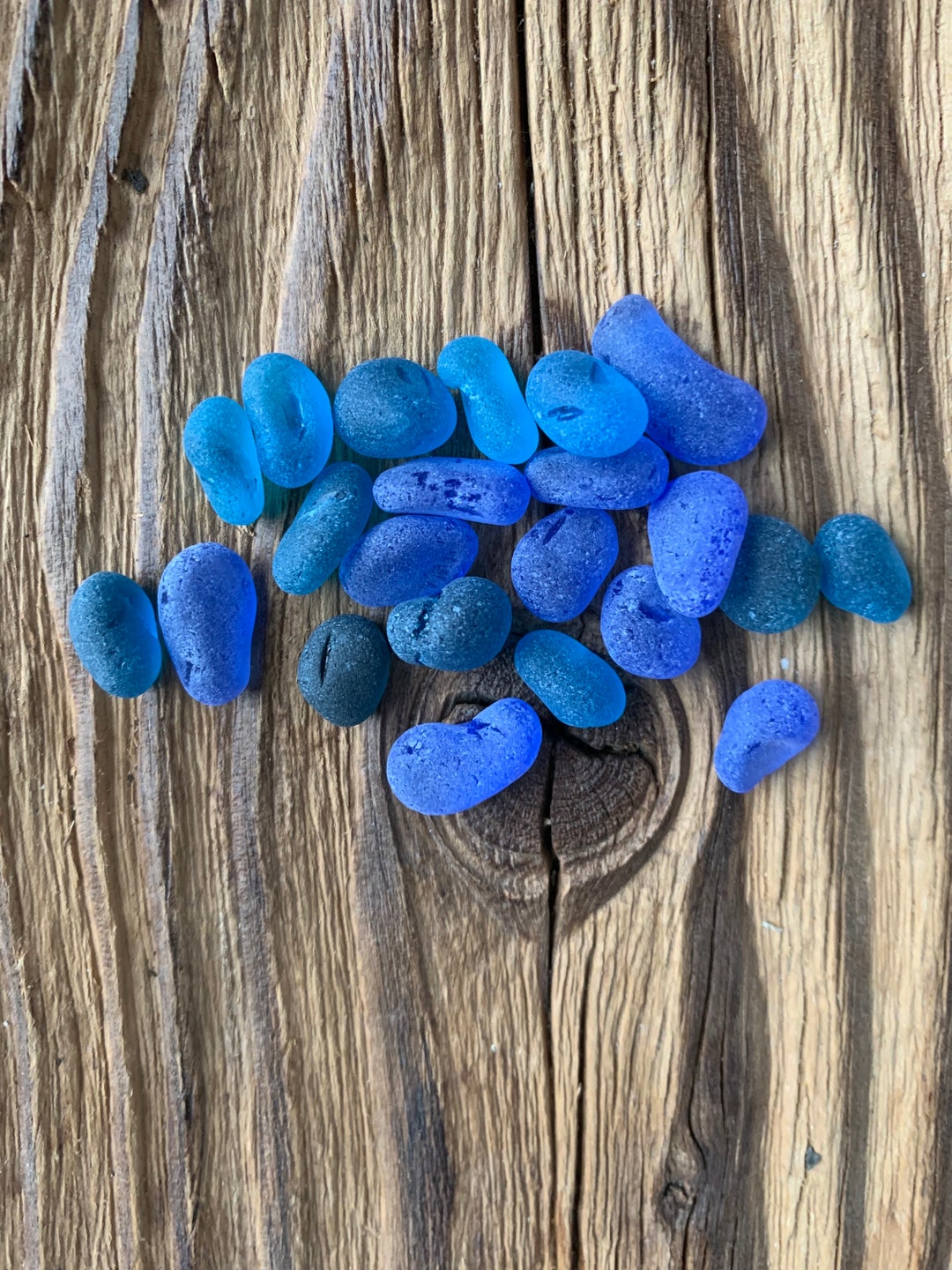 Set of 22 Glass Stones 1015mm Mix Blue Colors Small Glass Tiny Sea