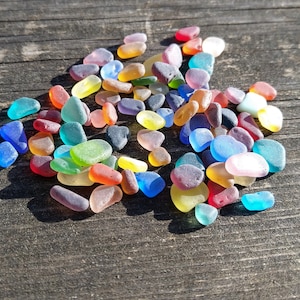 Very tiny sea glass colors bright mix small sea glass mix tumbled glass colors mix 4-9mm
