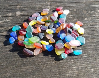 Very tiny sea glass colors bright mix small sea glass mix tumbled glass colors mix 4-9mm