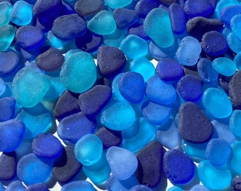 Mix Blue tumbled sea glass blue 9-16mm 0.35"-0.6" blue sea glass lot blue sea glass tiny sea glass blue jewelry making flat sea glass small