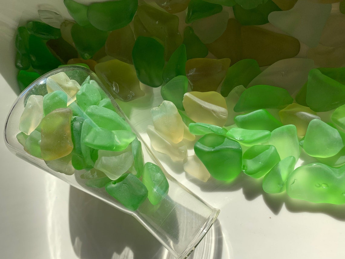 2035mm large tumble glass rocks smooth tumble glass green Etsy