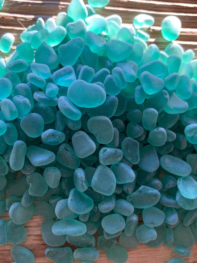 4-10mm very tiny tumbled glass turquoise green sea glass green sea glass crafts image 7